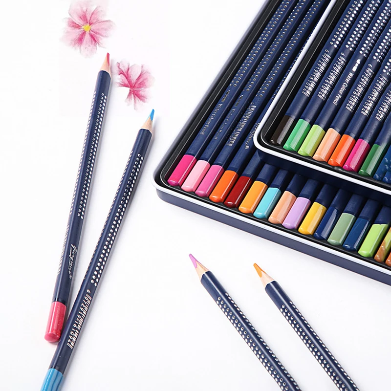 

72 color water color pencil water soluble color pencil iron box with brush for artists to draw children's learning supplies