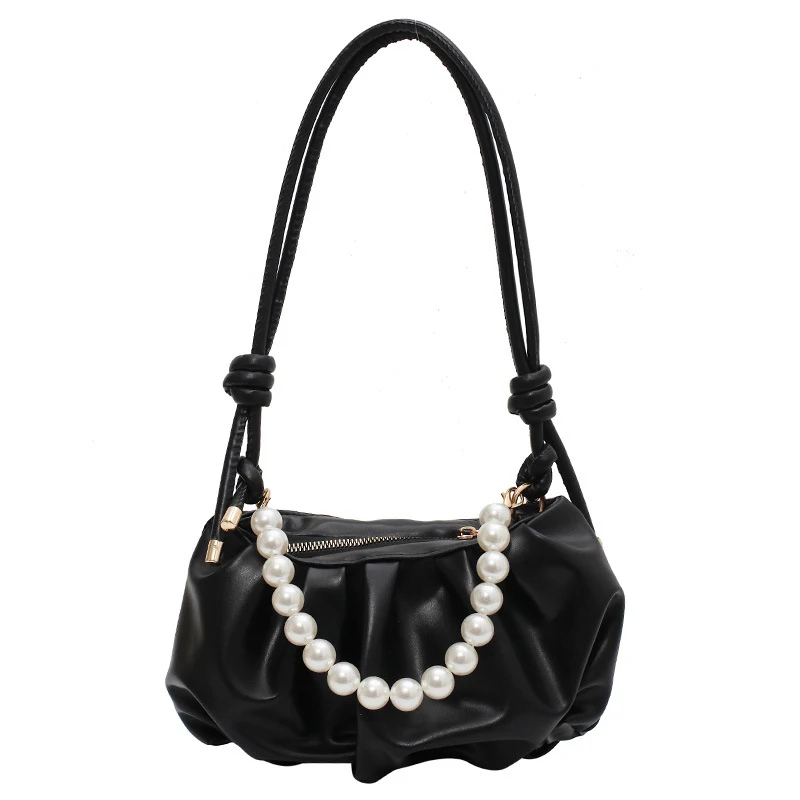 

Pearl Beading Designer Tote Bag Soft Leather Crossbody Shoulder Bags for Women 2021 New Branded Trendy Female Handbags and Purse