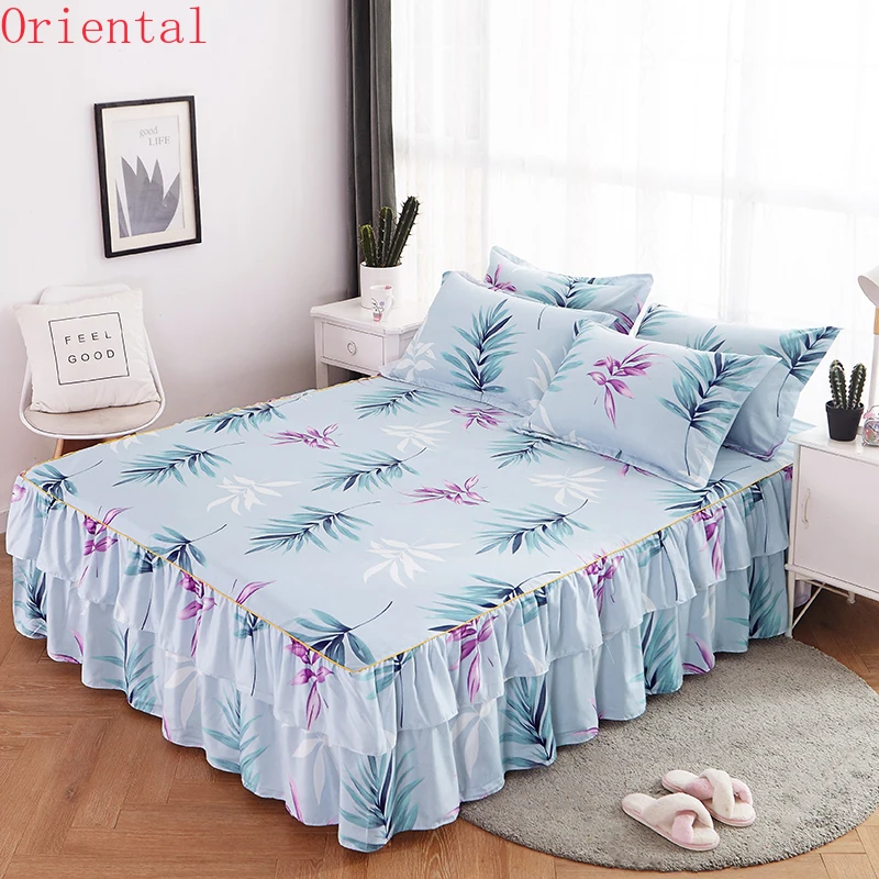 

1 шт. утолщенное постельное белье, свадебная натяжная простыня, мягкая Нескользящая постельная юбка, хлопковая юбка с алоэ для односпальной ...