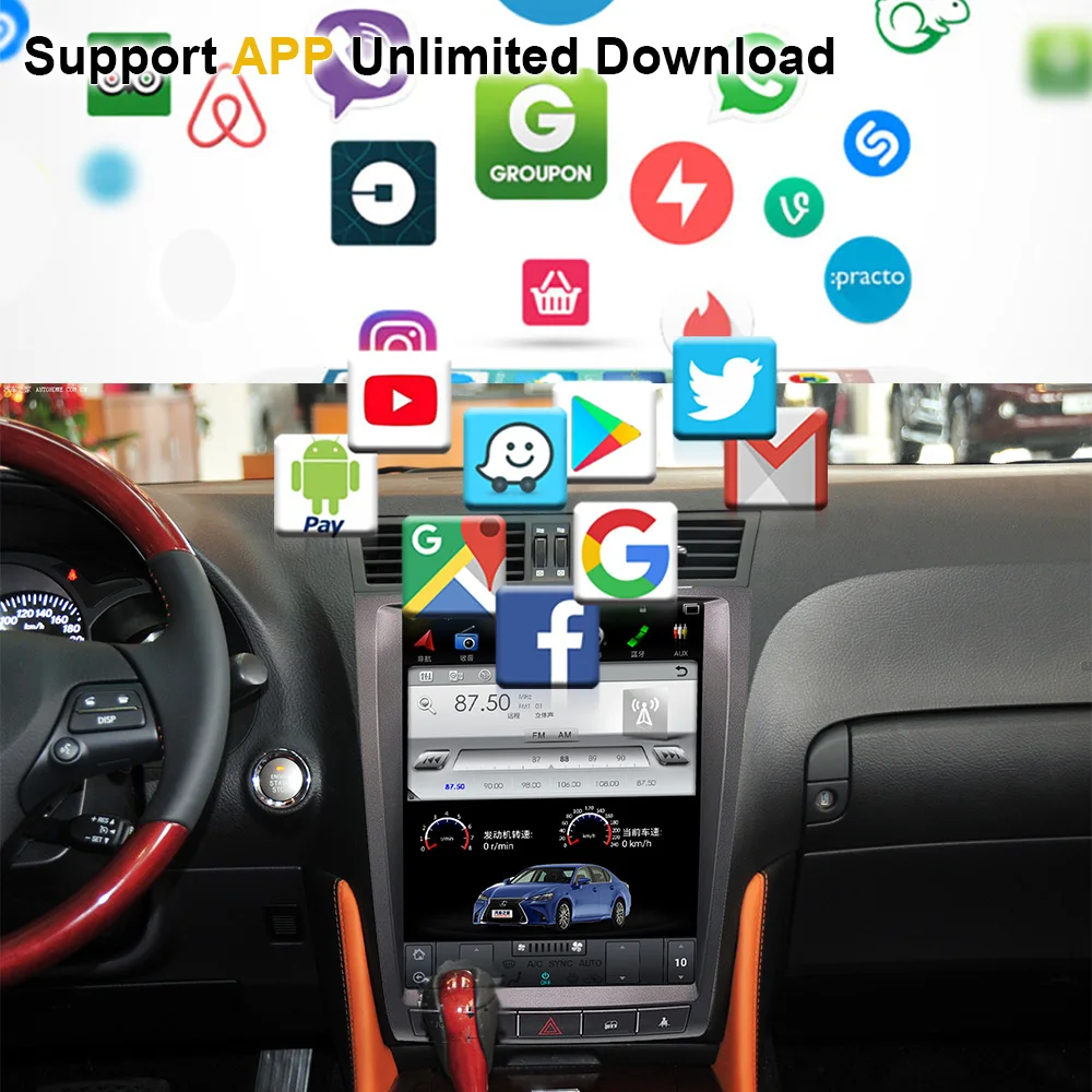 Автомобильный GPS-навигатор в стиле Tesla Android 9 0 для Lexus GS GS300 GS350 GS400 GS430 GS450H GS460 2004-2011