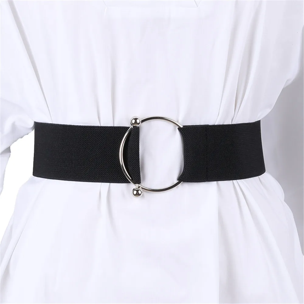 Женский эластичный пояс с круглой пряжкой для женщин пальто платье модная одежда