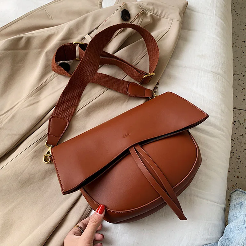 Винтажная Сумка седло на плечо для женщин вместительные дамские сумочки через из