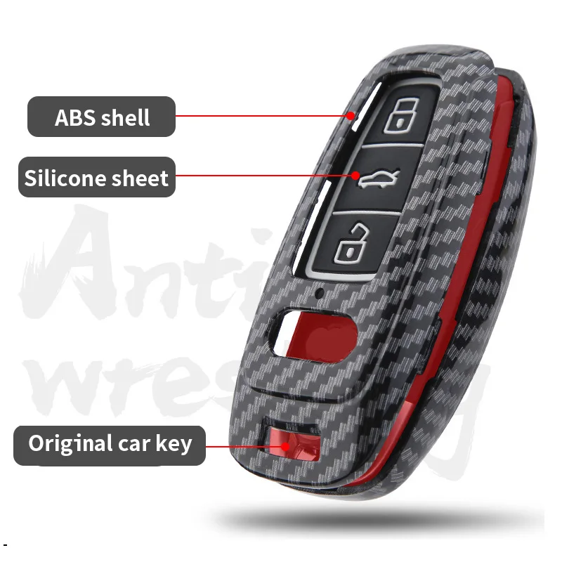 Чехол для автомобильного ключа из АБС пластика с узором углеродного волокна