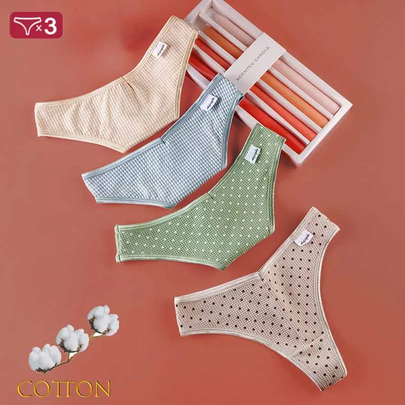 

Женские хлопковые трусики-стринги 3 цветов, волнистые трусики-стринги, сексуальные трусики, женские трусы, чувственное нижнее белье, одното...