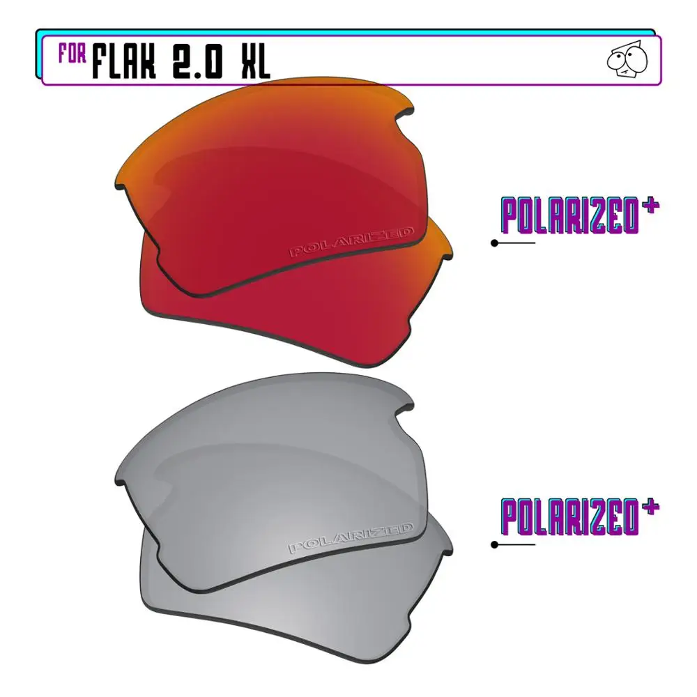 EZReplace Polarized Replacement Lenses for - Oakley Flak 2.0 XL Sunglasses - Sir P Plus-RedP Plus