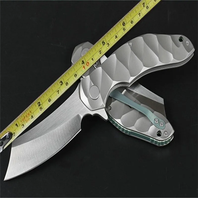 Складной быстрооткрывающийся нож Wolf с титановой ручкой (тип бритвы) D2 титановый