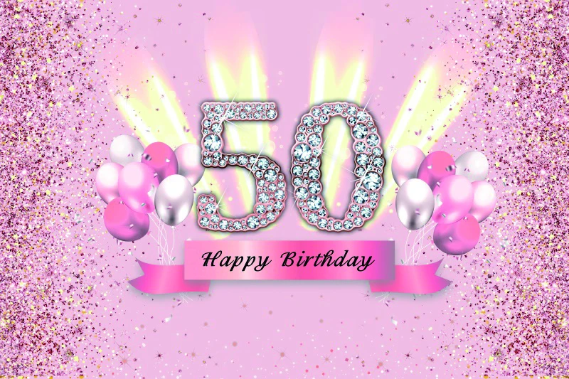 Фон для фотосъемки с изображением розового золота 50-го дня рождения женские