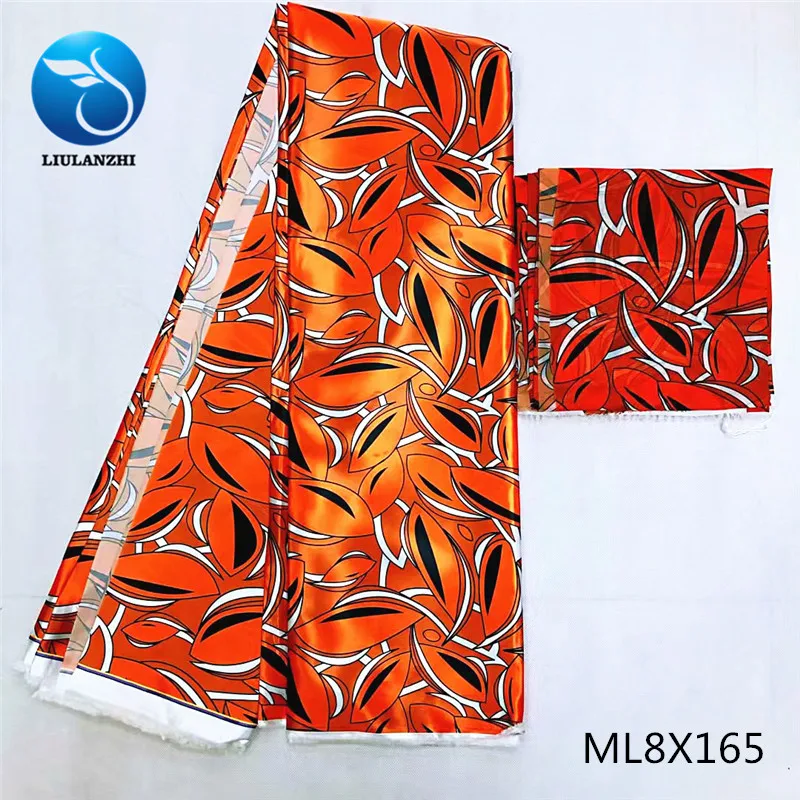 ML8X165 LIULANZHI Анкара шелковый атлас принты восковые ткани 4 ярдов красочные африканские 2 ярдов шарф принты ткань шитье Шелковый воск ML8X165-180 - Цвет: ML8X165