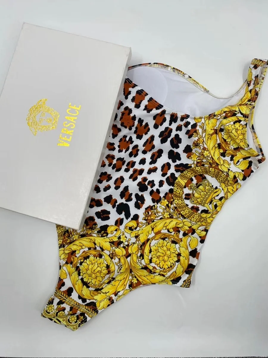 Женский модный сексуальный купальник с леопардовым принтом на одно плечо