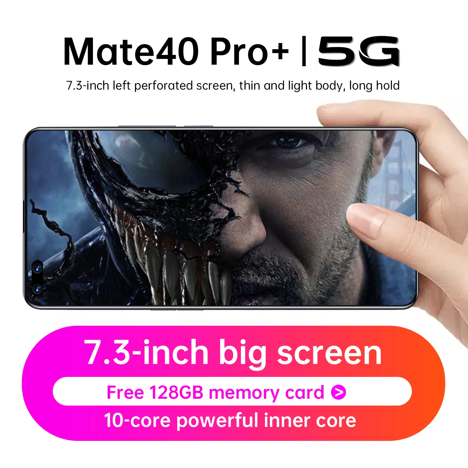 

Mate40 Pro+ Smartphone 7.3 Inch 12+ 512GB ROM Face Fingerprint ID 24MP+50MP Camera Mobile Phone 6000mAh Dual SIM Card Smartphone