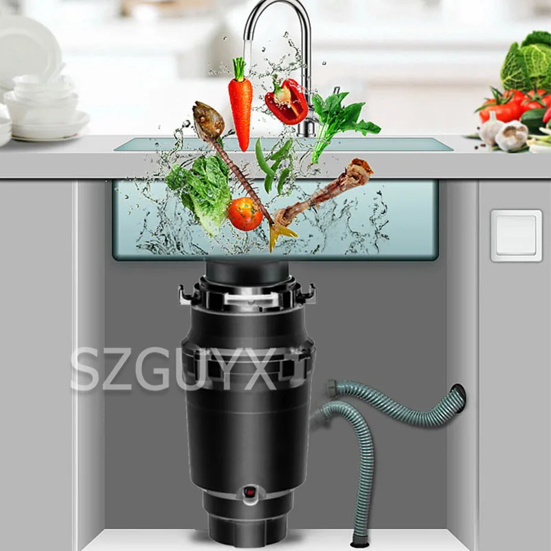 375W kitchen Sewer pipe Food waste disposer Household food shredder Bone melon fruits and vegetables garbage grinder | Инструменты