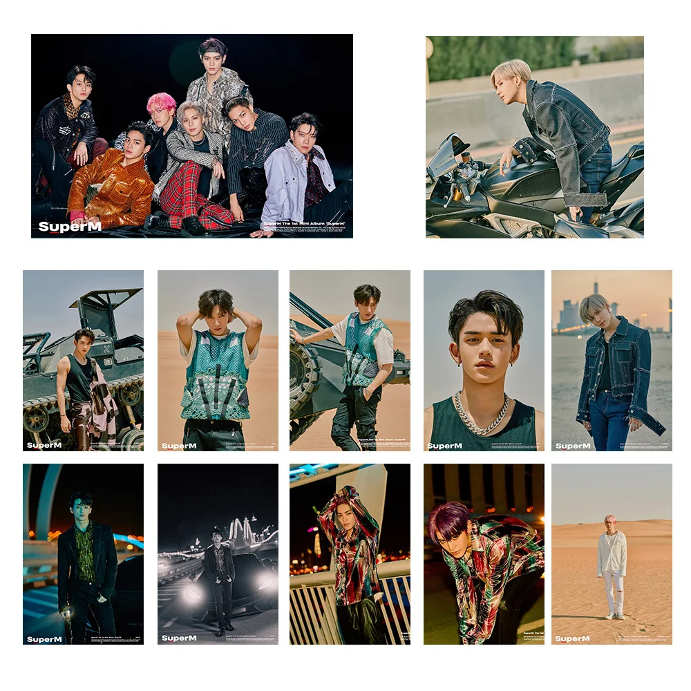 Kpop SuperM те же портреты фото карты BAEKHYUN MARK TAEMIN TAEYONG LOMO открытки|Ювелирная фурнитура
