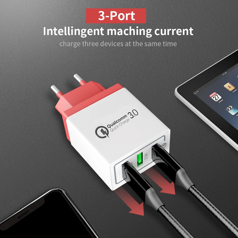 USB Quick charge 3 0 быстрый мобильный телефон зарядное устройство адаптер вилка