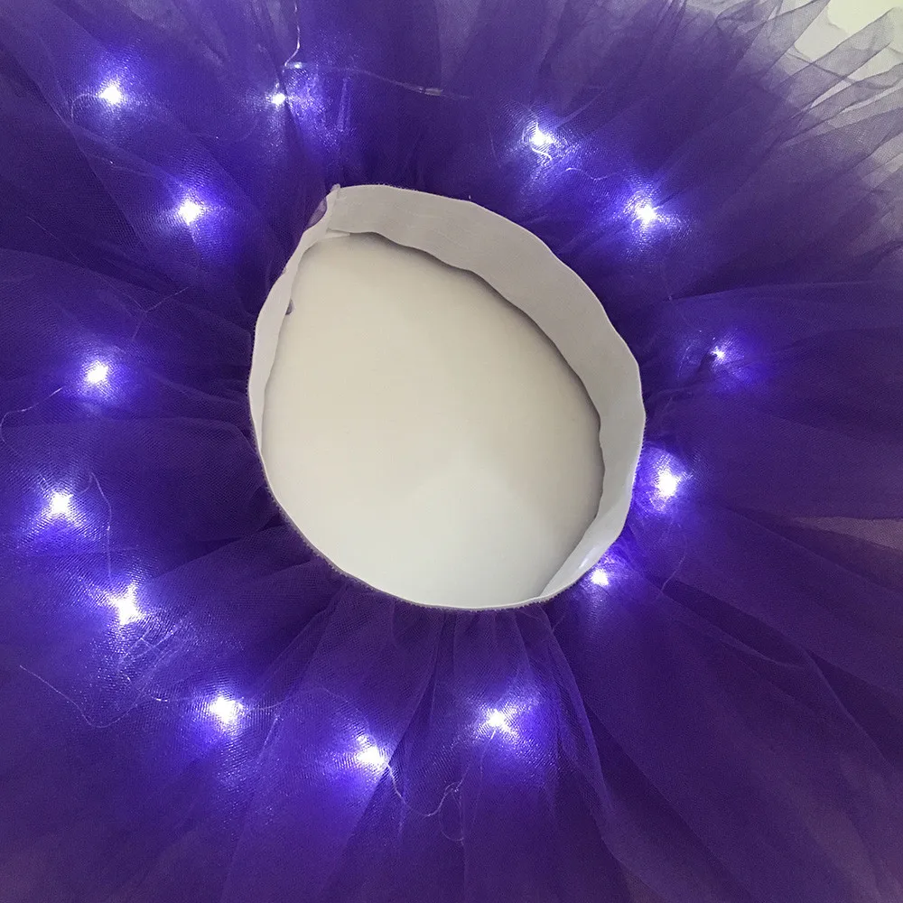 Женская фатиновая юбка пачка со светодиодным светильником танцевальная 2019