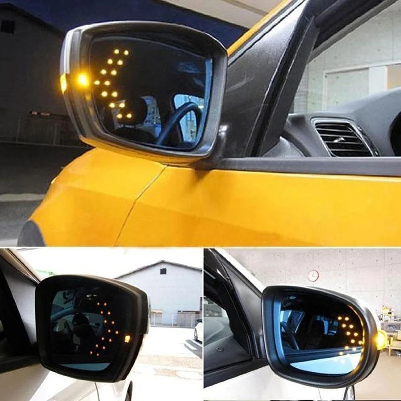 2Pcs /set Car Styling LED Turn Signal Light Rear View Mirror Arrow Panels Indicator Rearview Bulb 12V 14 SMD | Автомобили и