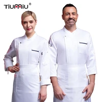 catering service hotel chef work uniforms unisex cooking baking jacket apron hat cafe sushi barbecue waiter shirt long sleeves