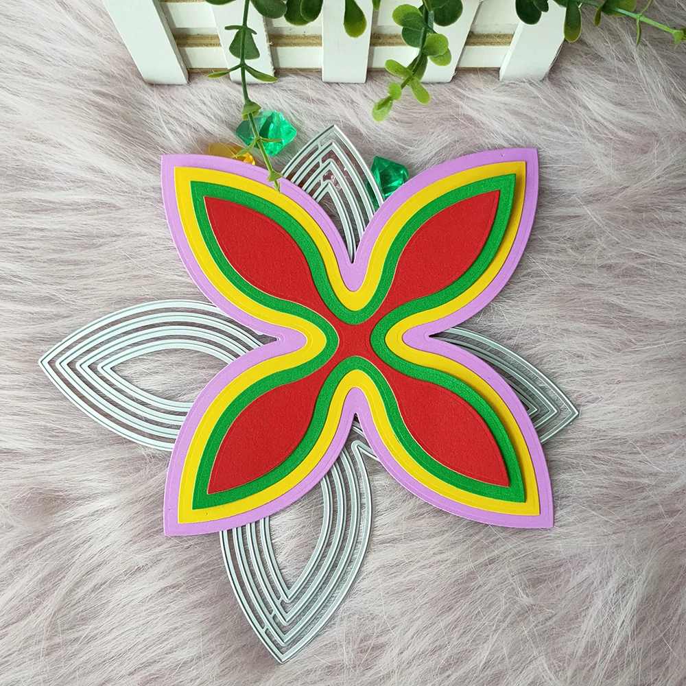 

New Large 4-leaf flower Metal Cutting Dies Decorative DIY Scrapbooking Steel Craft Die Cut Embossing Paper Cards Stencils