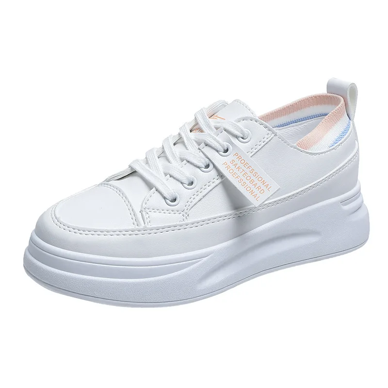 

Round Toe Shallow Mouth Breathable Shoes Casual Female Sneakers Autumn Tennis White New Fall Summer Basic Leisure Rubber Spring