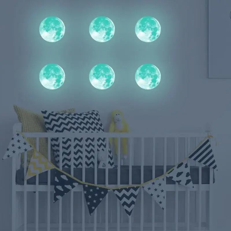 

Super Bright Luminous Moon Decoration Stickers Waterproof Stickers Children Room Bedroom Lunar Luminous Planet Wall Stickers