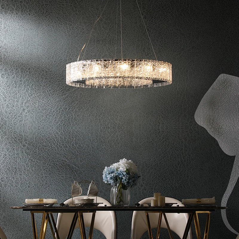 Роскошные стеклянные железные светодиодные подвесные светильники в