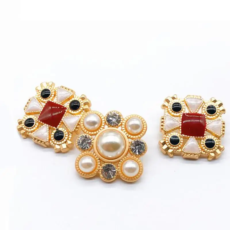 10Pcs New Metal Button Classic Drop Glue Square Color Gem Women'S Coat | Дом и сад