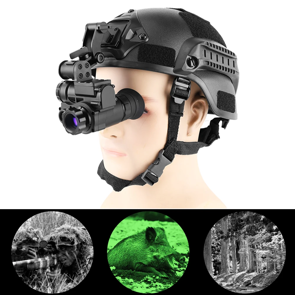 NVG10 Head Mounted Night Vision Monocular Scope WIfi Hunting Ditital Helmet Night Vision Googles with 200m/656ft Viewing Range