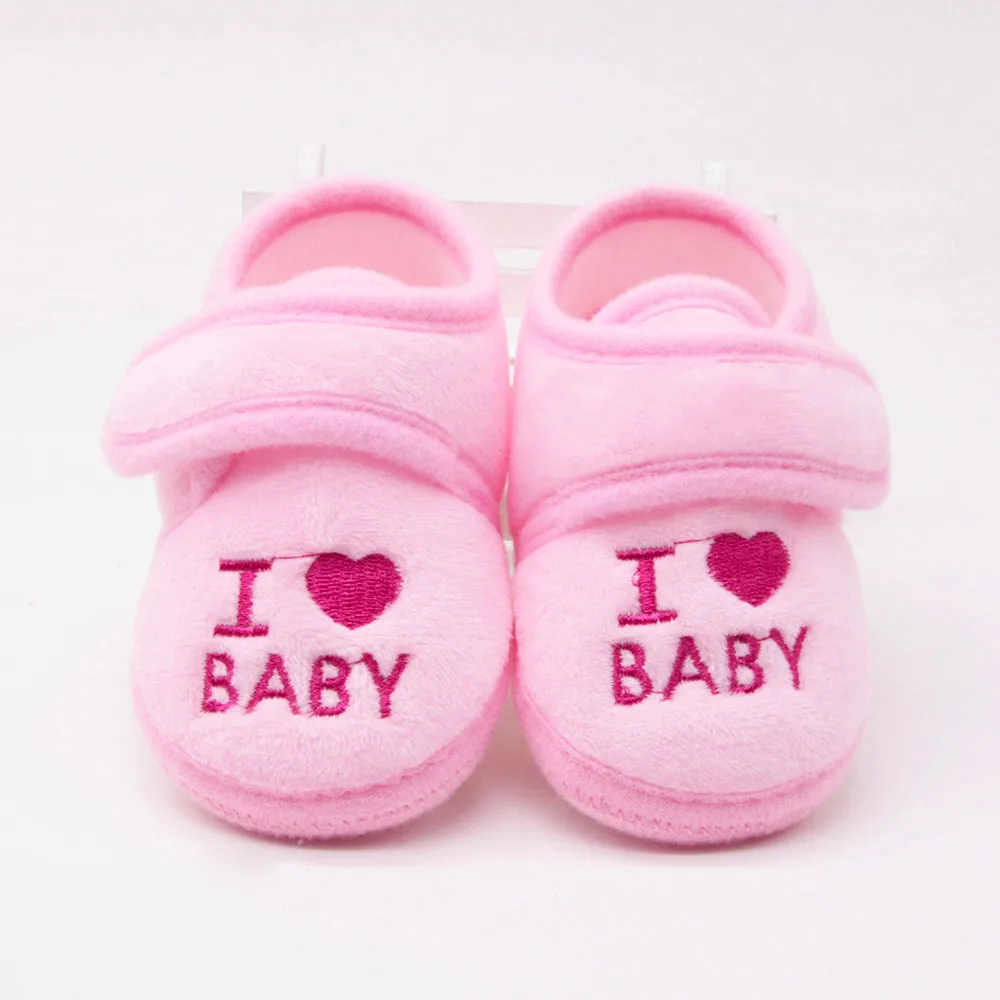 

2021 Newborn Baby Girls&Boys Soft Solid Shoes Soled Loving Letter Print Footwear Crib Shoes Baby Girl Babe Infant Toddler Shoes