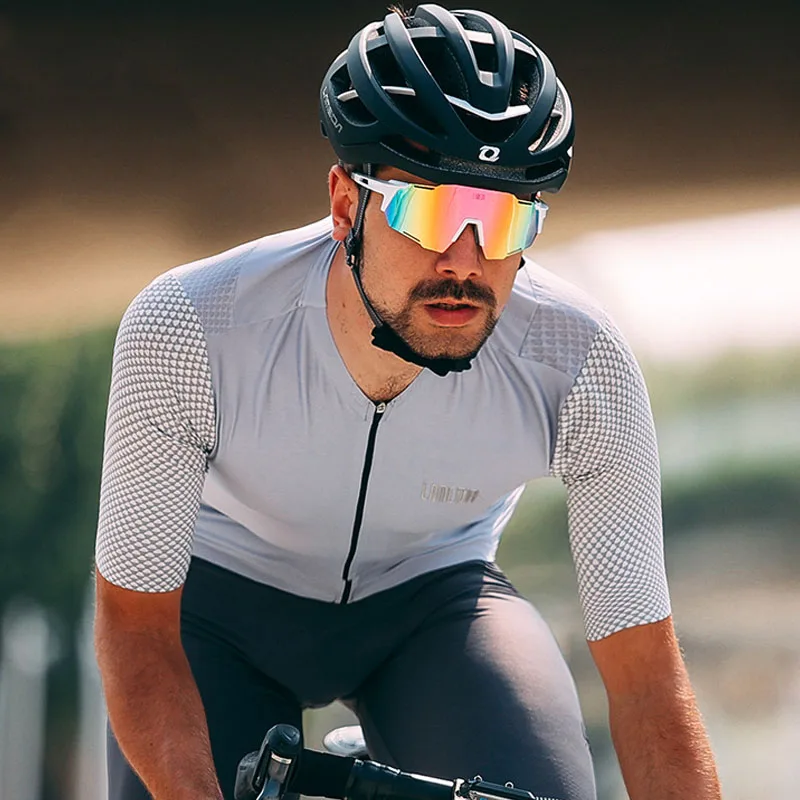 

LAMEDA 2021 New Cycling Jersey Men's Summer Short-sleeved Quick-dry Road Mountain Bike Jersey MTB Triathlon Slim Fit Jersey