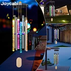 Светодиодная подвеска-колокольчик Joycabin на солнечной батаресветодиодный, подвеска для наружного двора, сада, украшение для дома, металлическая трубка, большие ветряные колокольчики