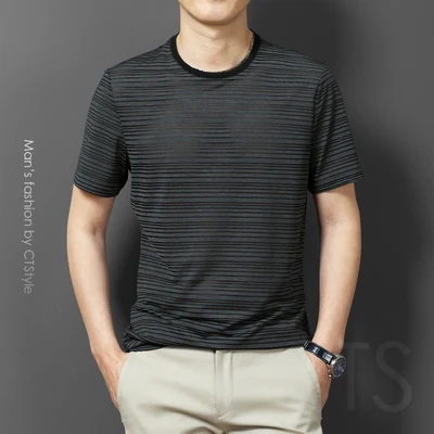 

Short-sleeved men's t-shirt casual breathable half-sleeved top 7879