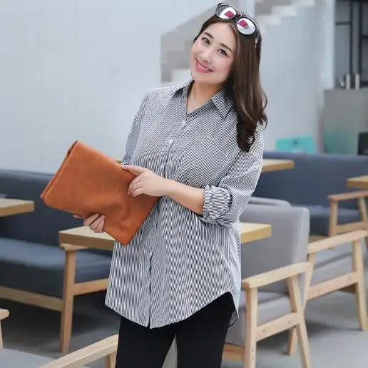 Blusas mujer de moda 2020 женские блузки летние большие белые полосатые с отложным