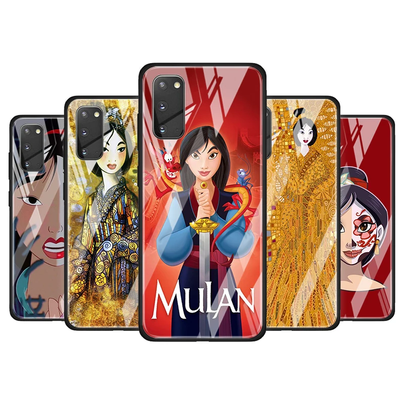 

Mulan Princess Tempered Glass Cover For Samsung Galaxy S20 S10 S9 S8 S10E FE Ultra Plus Lite 5G Phone Case