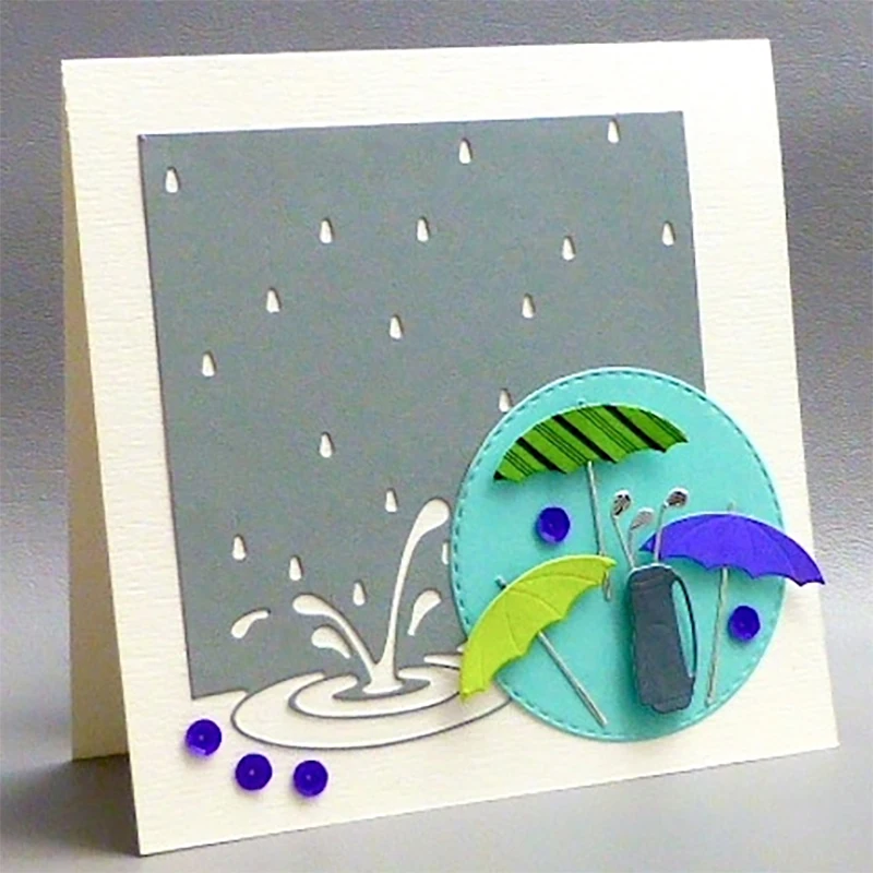 Новинка 2020 прямоугольные капли дождя фон дождь металлические режущие штампы для