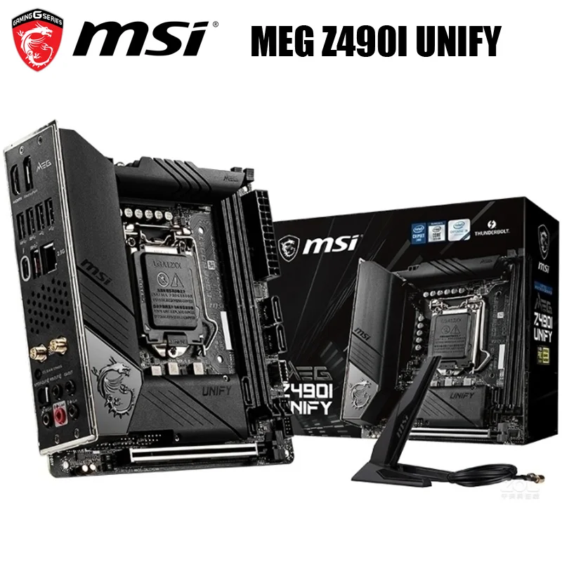 Новинка 100% материнская плата MSI Мег Z490I UNIFY LGA 1200 Intel Z490 DDR4 64 ГБ оригинальная