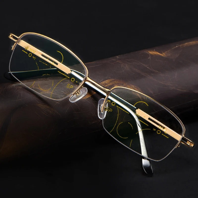 Прогрессивные очки для чтения Для женщин мужчин металлические анти-синие