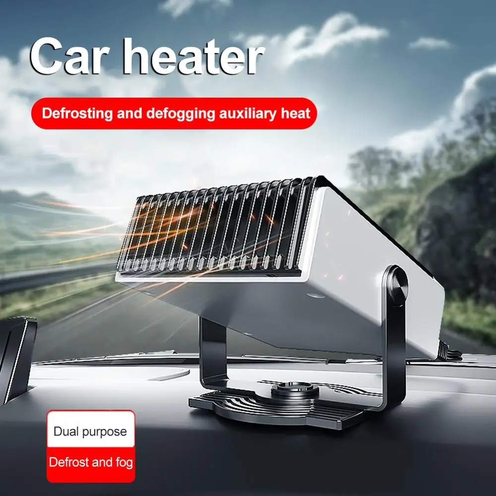 

Portable Auto Car Heater Defroster Demister 12/24V 200W Electric Heater 180-degree Rotation ABS Heating Cooling Fan 2 in 1