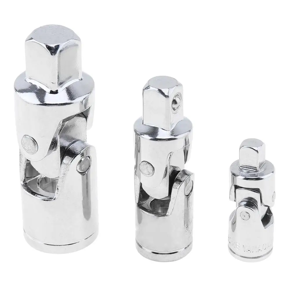 

3pcs/lot Socket Different Size 1/2in 1/4in 3/8in Universal Joint Socket Adapter Bendy Knuckles Tool Kit Socket Extension
