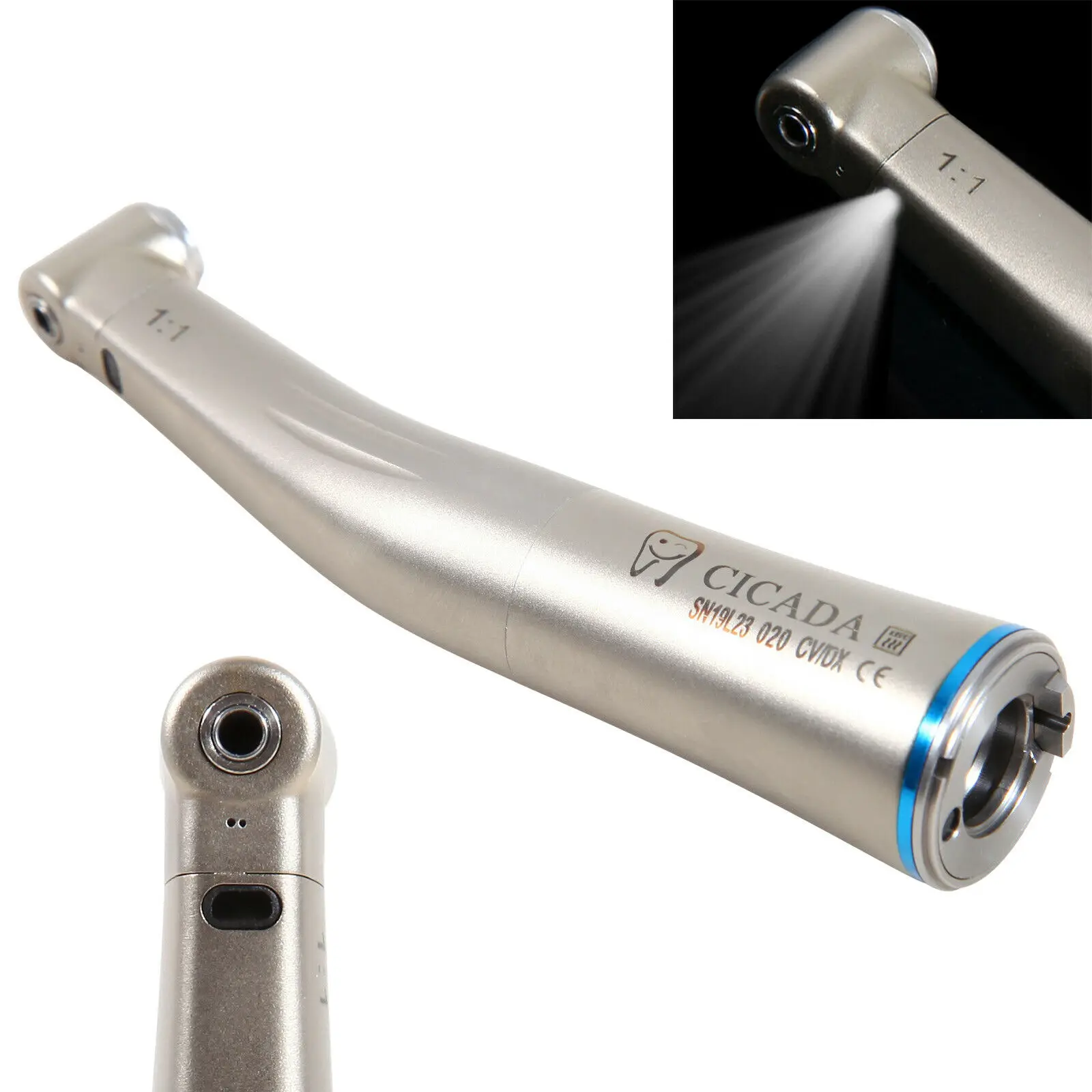 Стоматологический (светодиодный оптоволоконный) наконечник с обратным углом и