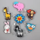 Бейдж с жирафом выдвижной для детей, шнурок для удостоверения личности и бейджа, держатель-катушка с изображением животных, 1 шт.