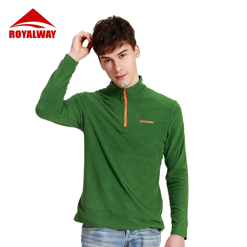 

ROYALWAY Men Light Fleece Soft shell Jacket Outdoor Jacket Hiking Camping Trekking Male Fleece Jackets RFLM3182G