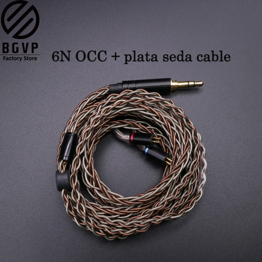 BGVP 6N OCC+ plata seda кабель hatibrido 2,5 мм 3,5 мм 4,4 мм DIY кабель MMCX межкамбийные Hifi кабель DM7