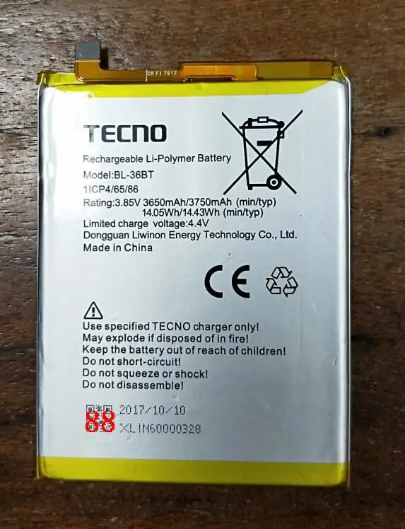 Высокое качество 3750 мА/ч BL 36BT батарея для TECNO Мобильный телефон батареи|Батареи