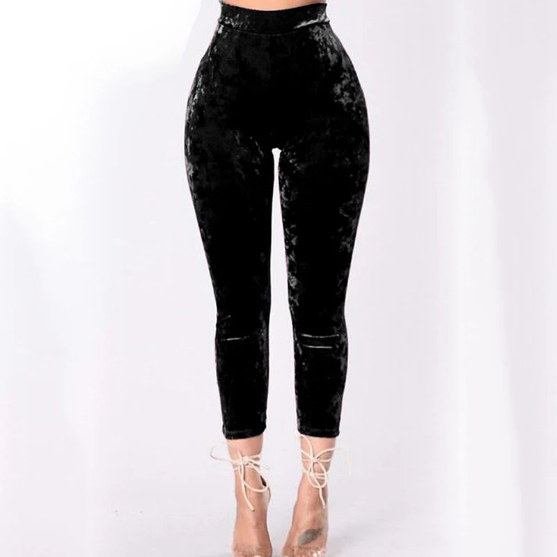 2019 весна лето вязанные золотые бархатные леггинсы тонкие женские повседневные