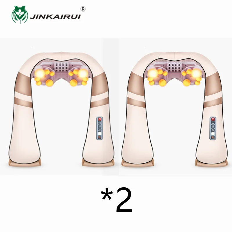 

U-образный Электрический шиацу массажер JinKaiRui U-образной формы, разминание тела, плеч, шеи, 4D инфракрасный обогрев, лучший подарок, 1 шт. и 2 шт.