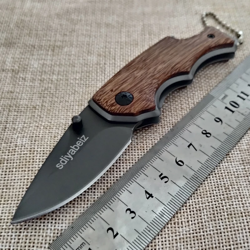 Hot Tactical Folding knives MINI Titanium Knife Wood Handle Survival Pocket Small Camping Knives Tools | Инструменты