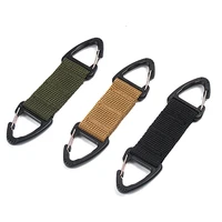 tactical gear clip nylon key ring holder or tactical belt keepers 2 way utility hanger carabiner hook black khaki army green