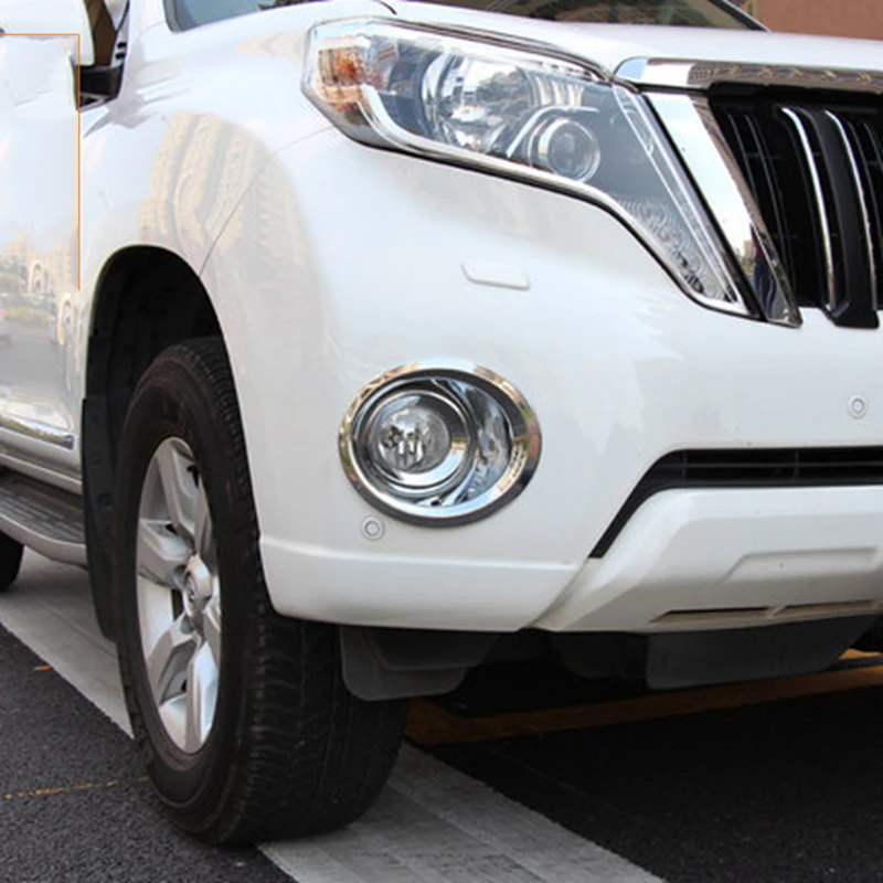 

For Toyota Land Cruiser Prado FJ150 J150 2014 2015 2017 ABS Chrome Front Fog Lights Lamp Cover Trims Car Exterior Accessories