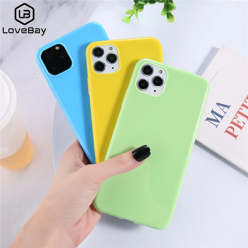 Lovebay однотонные чехлы для телефонов iPhone 7 XR 11 Pro яркие 6 6s 8 Plus X XS Max мягкий ТПУ
