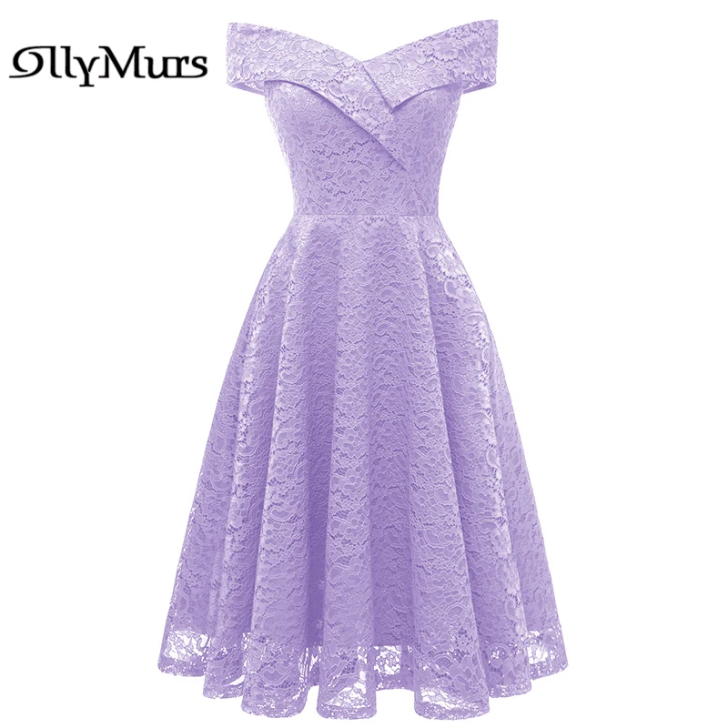 Женское кружевное платье лавандового цвета LR855 сексуальное с открытыми плечами