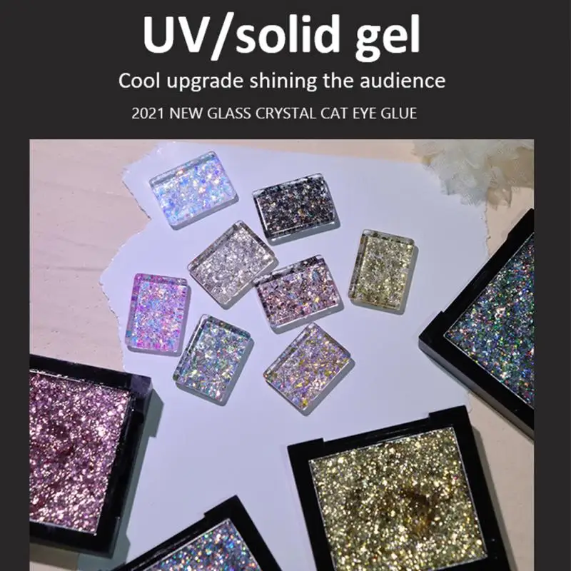 

2021 5ml New UV Solid Gel Nail Polish Soak Off UV Gel Polish Manicure Gel Glitter Varnish Nail Art Makeup Tools TSLM1 12 Colors